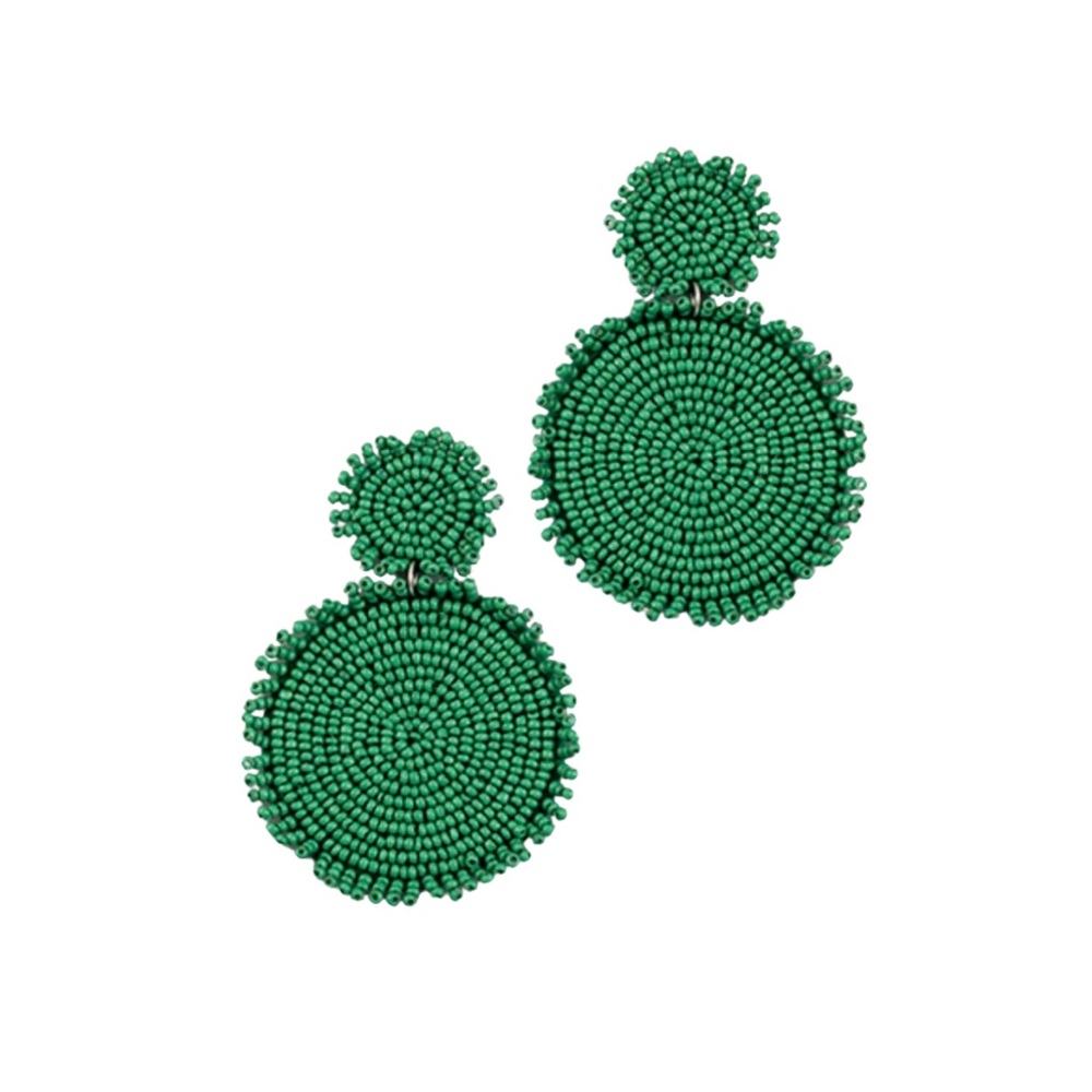 Beaded Drop Earrings | Green